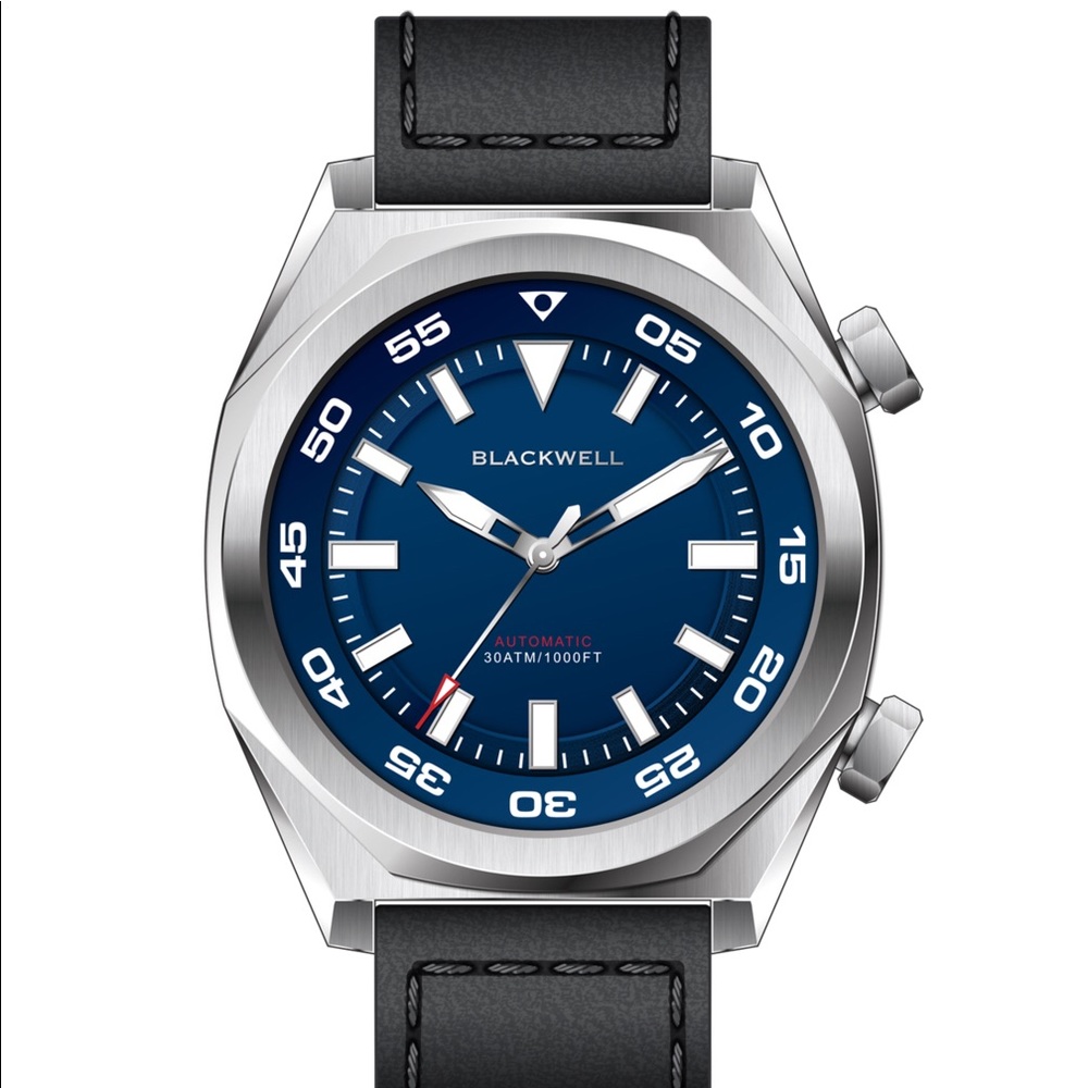 Blackwell Automatic Van Alen Watch Blue Dial SS
